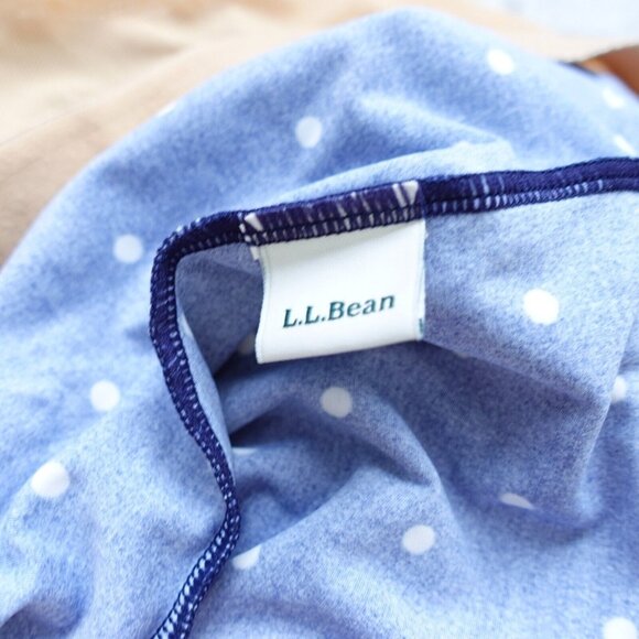 LL BEAN Swimsuit 8 Tankini Navy Padded Sweetheart Dots Medium Sunblocking UPF50+ - Picture 4 of 9